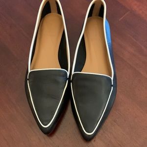 J.crew black and white pointy toe flats